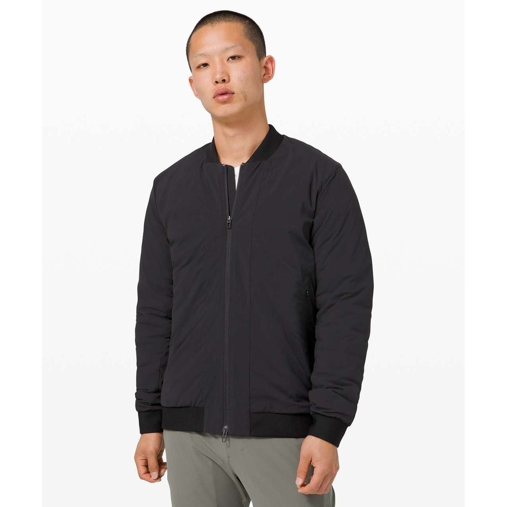 Lululemon Intermission Goose Down 700 Fill Bomber Black Men Large Primaloft $248